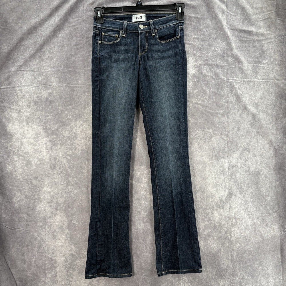 Paige Manhattan Jeans Womens 24 Dark Blue Wash Bootcut Low Rise